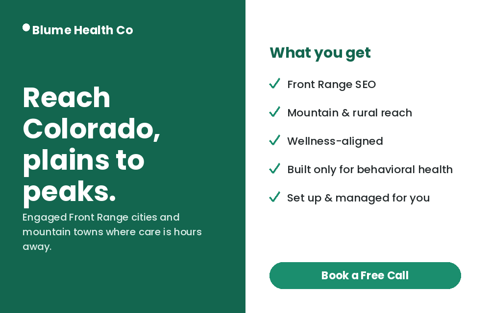PMHNP Marketing in Colorado optimized directory listing