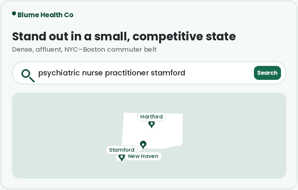 PMHNP Marketing in Connecticut found on Google