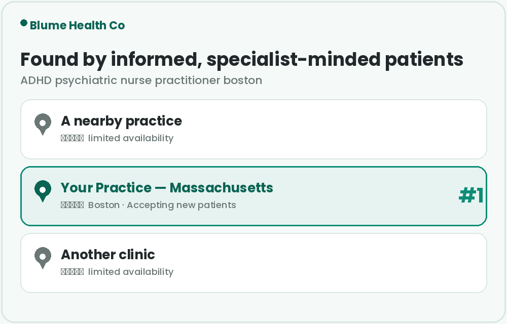 PMHNP Marketing in Massachusetts found on Google