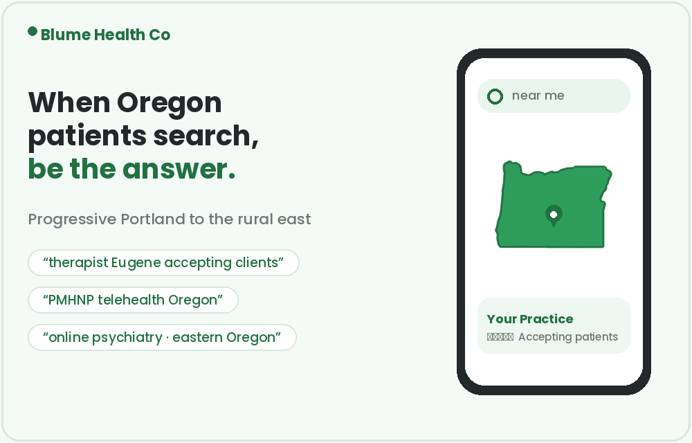 PMHNP Marketing in Oregon found on Google