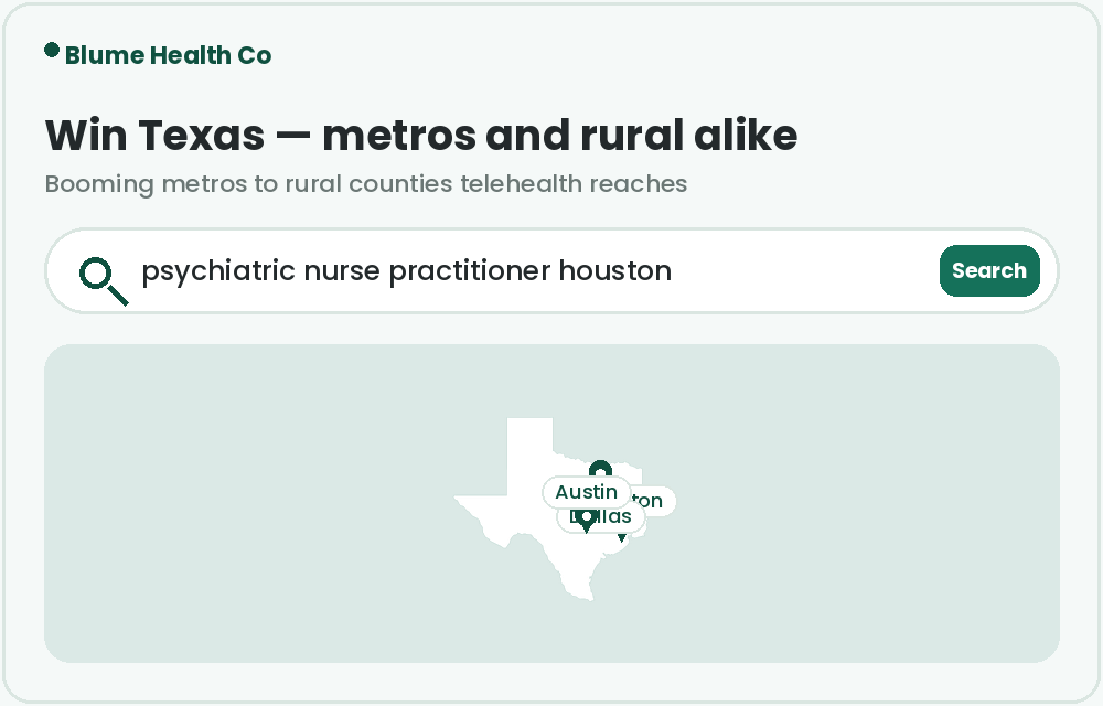 PMHNP Marketing in Texas found on Google