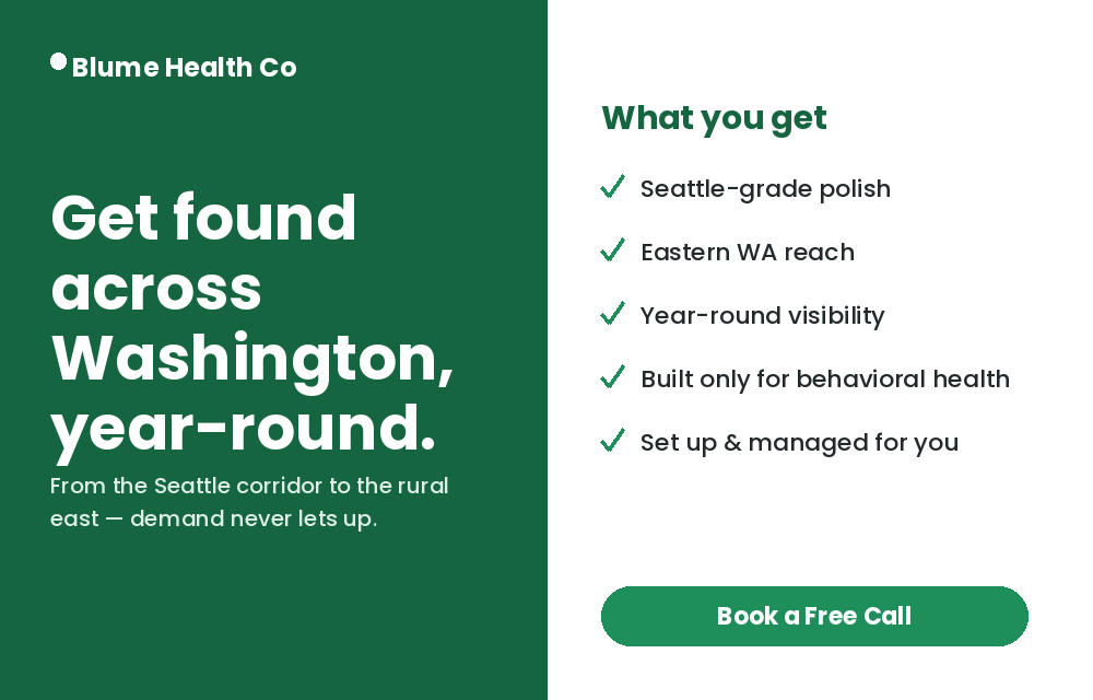 PMHNP Marketing in Washington optimized directory listing