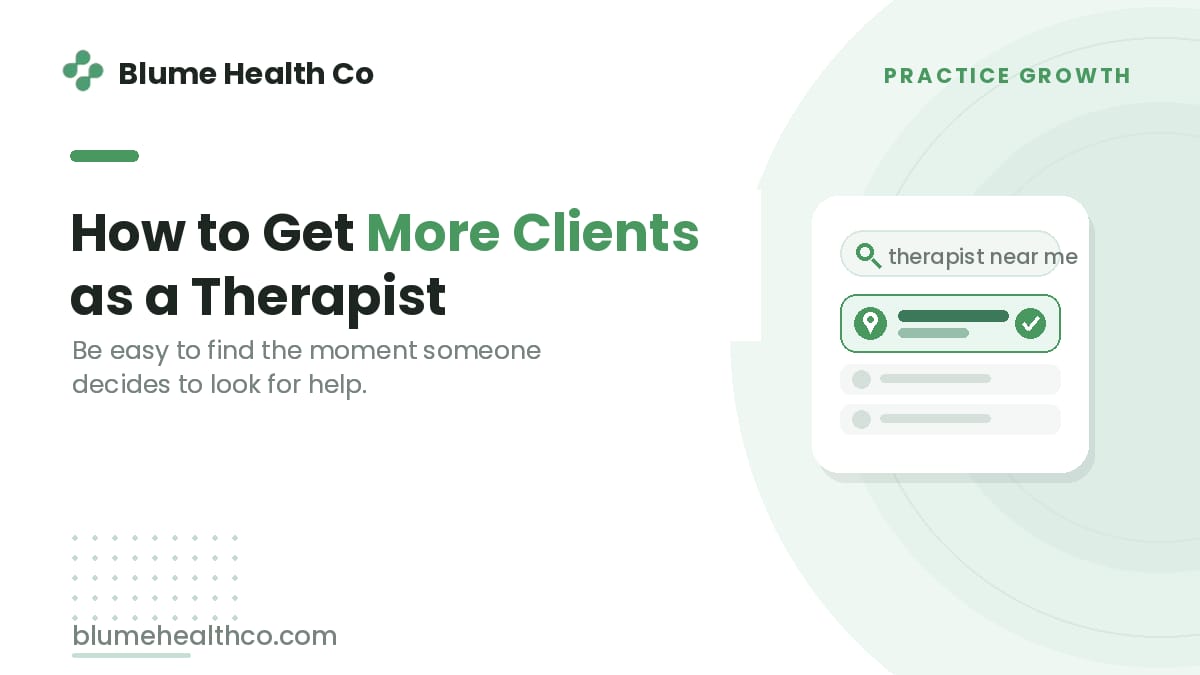 How to Get More Clients as a Therapist